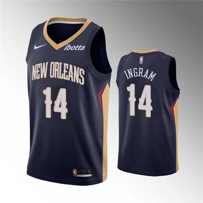 Men%27s New Orleans Pelicans #14 Brandon Ingram Navy Icon Edition Stitched Jersey Dzhi
